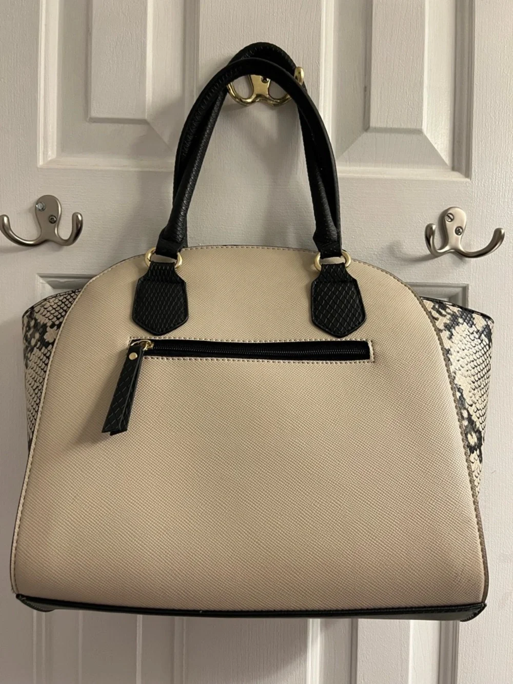 Apt. 9 Structured Two-Tone Dome Satchel Handbag - Black & Cream